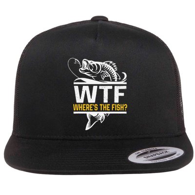 Wheres The Fish Wtf Funny Fishing Flatbill Hat