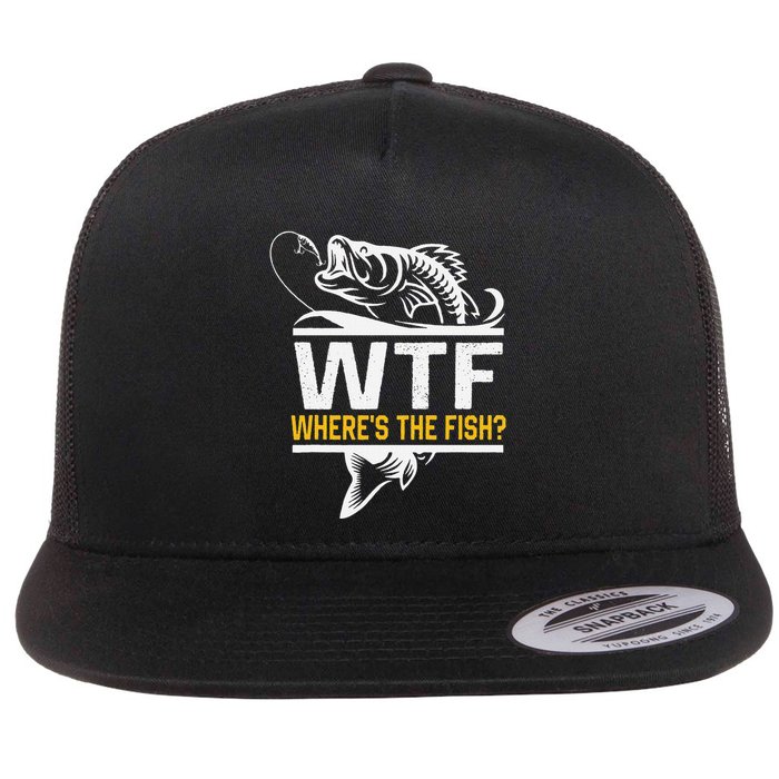 Wheres The Fish Wtf Funny Fishing Flatbill Hat