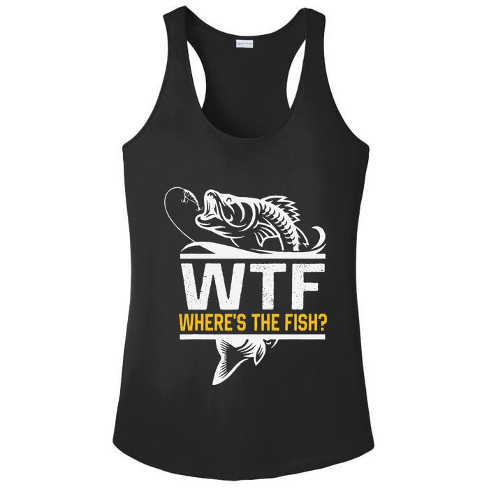 Wheres The Fish Wtf Funny Fishing Ladies PosiCharge Competitor Racerback Tank