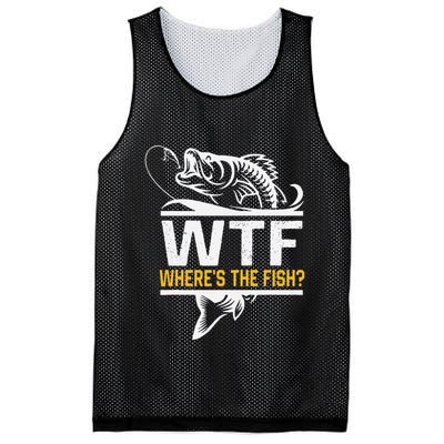 Wheres The Fish Wtf Funny Fishing Mesh Reversible Basketball Jersey Tank