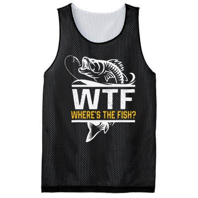 Wheres The Fish Wtf Funny Fishing Mesh Reversible Basketball Jersey Tank