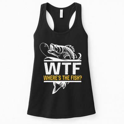 Wheres The Fish Wtf Funny Fishing Womens Tank Top
