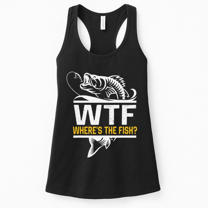 Wheres The Fish Wtf Funny Fishing Womens Tank Top