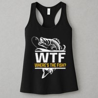Wheres The Fish Wtf Funny Fishing Womens Tank Top