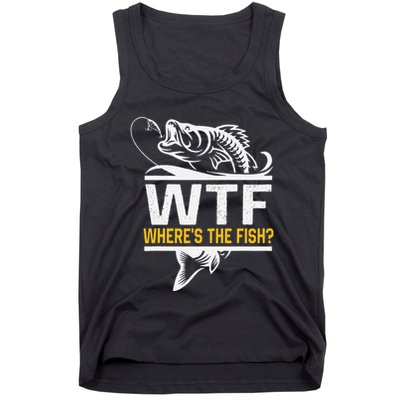 Wheres The Fish Wtf Funny Fishing Tank Top