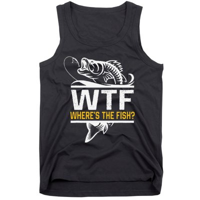 Wheres The Fish Wtf Funny Fishing Tank Top