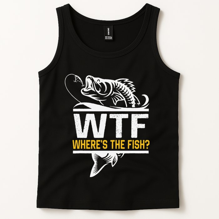 Wheres The Fish Wtf Funny Fishing Tank Top