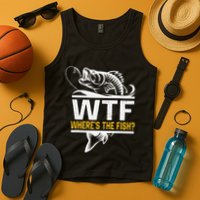 Wheres The Fish Wtf Funny Fishing Tank Top