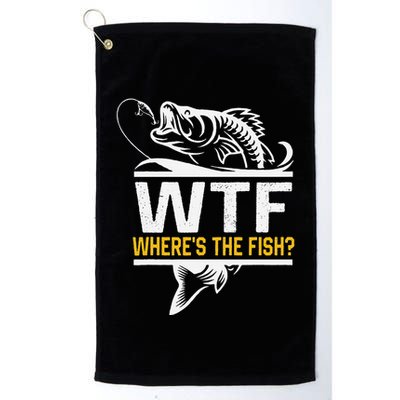 Wheres The Fish Wtf Funny Fishing Golf Towel
