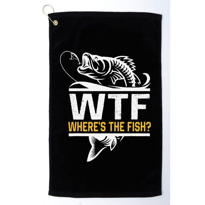 Wheres The Fish Wtf Funny Fishing Golf Towel