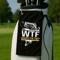 Wheres The Fish Wtf Funny Fishing Golf Towel