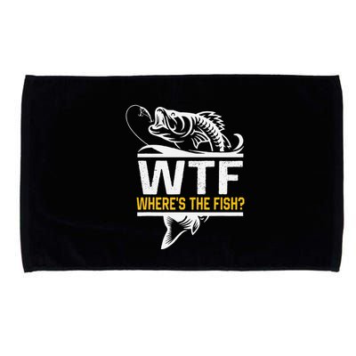Wheres The Fish Wtf Funny Fishing Microfiber Hand Towel