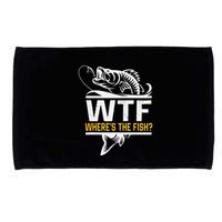 Wheres The Fish Wtf Funny Fishing Microfiber Hand Towel