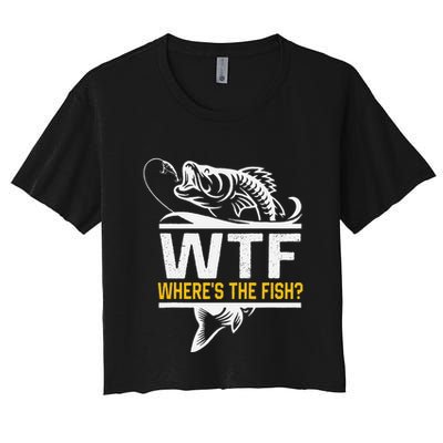 Wheres The Fish Wtf Funny Fishing Crop Top