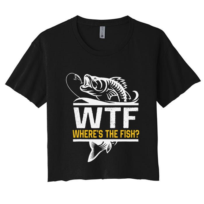 Wheres The Fish Wtf Funny Fishing Crop Top