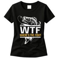 Wheres The Fish Wtf Funny Fishing Womens T-Shirt