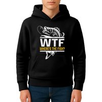 Wheres The Fish Wtf Funny Fishing Kids Hoodie