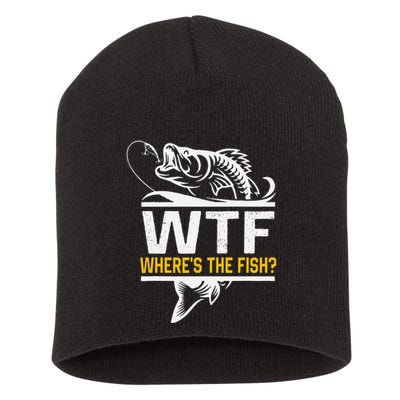 Wheres The Fish Wtf Funny Fishing Short Acrylic Beanie