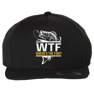 Wheres The Fish Wtf Funny Fishing Wool Snapback Cap