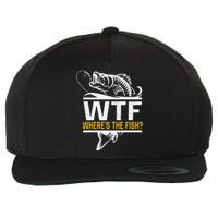 Wheres The Fish Wtf Funny Fishing Wool Snapback Cap