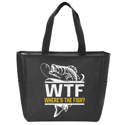Wheres The Fish Wtf Funny Fishing Zip Tote Bag