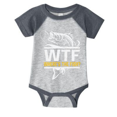 Wheres The Fish Wtf Funny Fishing Infant Baby Jersey Bodysuit