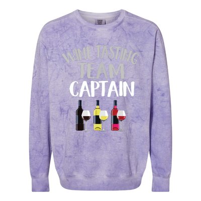 Wine Tasting Funny Theme Team Captain Colorblast Crewneck Sweatshirt