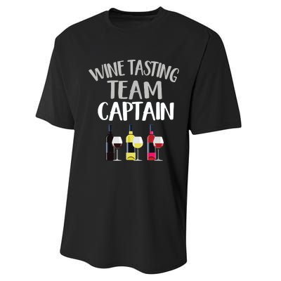 Wine Tasting Funny Theme Team Captain Performance Sprint T-Shirt