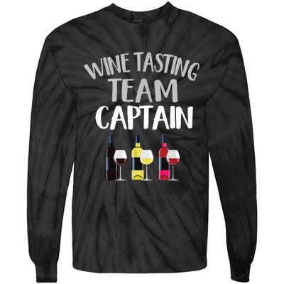 Wine Tasting Funny Theme Team Captain Tie-Dye Long Sleeve Shirt