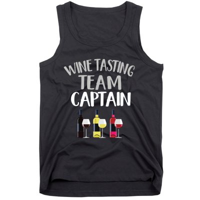 Wine Tasting Funny Theme Team Captain Tank Top