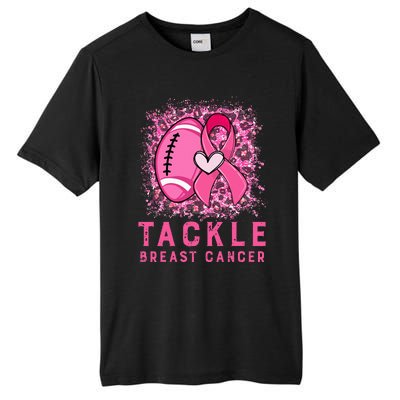 Woman Tackle Football Pink Ribbon Breast Cancer Awareness Tall Fusion ChromaSoft Performance T-Shirt