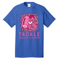 Woman Tackle Football Pink Ribbon Breast Cancer Awareness Tall T-Shirt