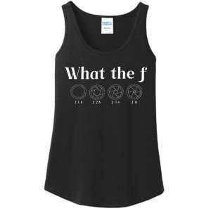 What The F Photography Camera F Stop Lens Photographer Ladies Essential Tank