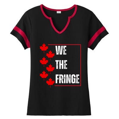 We The Fringe Canadian Leaf Flag Ladies Halftime Notch Neck Tee