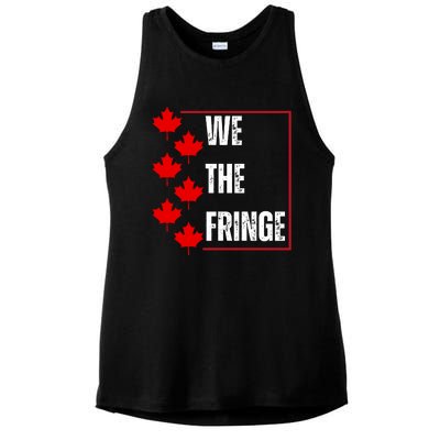 We The Fringe Canadian Leaf Flag Ladies PosiCharge Tri-Blend Wicking Tank