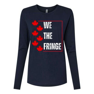 We The Fringe Canadian Leaf Flag Womens Cotton Relaxed Long Sleeve T-Shirt