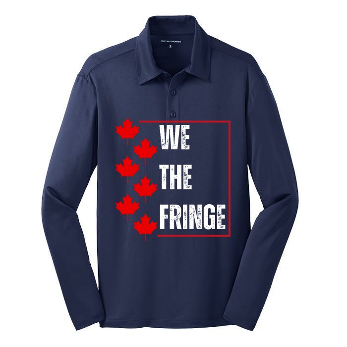 We The Fringe Canadian Leaf Flag Silk Touch Performance Long Sleeve Polo