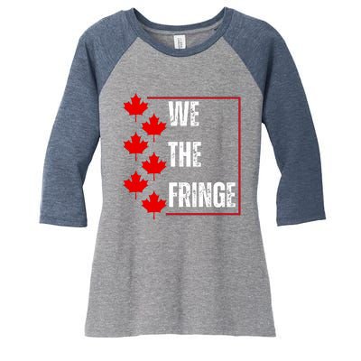 We The Fringe Canadian Leaf Flag Women's Tri-Blend 3/4-Sleeve Raglan Shirt