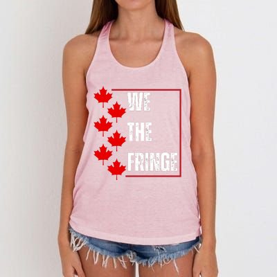 We The Fringe Canadian Leaf Flag Women's Knotted Racerback Tank