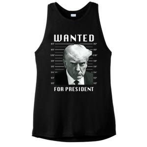 Wanted Trump For President Trump Mug Shot Never Surrender Great Gift Ladies PosiCharge Tri-Blend Wicking Tank