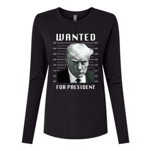 Wanted Trump For President Trump Mug Shot Never Surrender Great Gift Womens Cotton Relaxed Long Sleeve T-Shirt