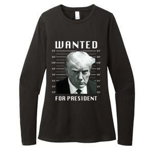 Wanted Trump For President Trump Mug Shot Never Surrender Great Gift Womens CVC Long Sleeve Shirt