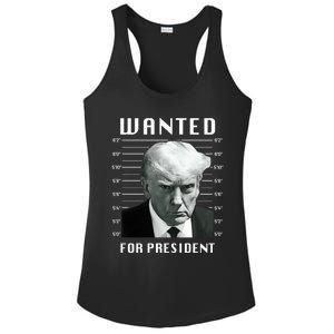 Wanted Trump For President Trump Mug Shot Never Surrender Great Gift Ladies PosiCharge Competitor Racerback Tank