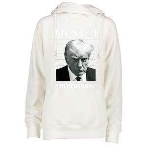 Wanted Trump For President Trump Mug Shot Never Surrender Great Gift Womens Funnel Neck Pullover Hood