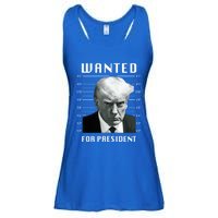 Wanted Trump For President Trump Mug Shot Never Surrender Great Gift Ladies Essential Flowy Tank