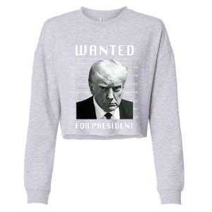 Wanted Trump For President Trump Mug Shot Never Surrender Great Gift Cropped Pullover Crew