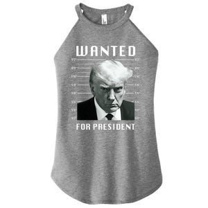 Wanted Trump For President Trump Mug Shot Never Surrender Great Gift Women's Perfect Tri Rocker Tank