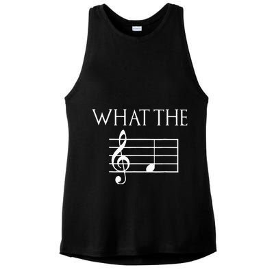 What The F Musical Note Ladies PosiCharge Tri-Blend Wicking Tank