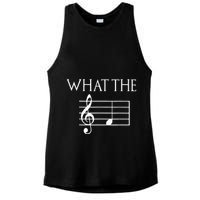 What The F Musical Note Ladies PosiCharge Tri-Blend Wicking Tank