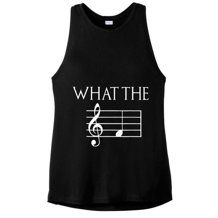 What The F Musical Note Ladies PosiCharge Tri-Blend Wicking Tank